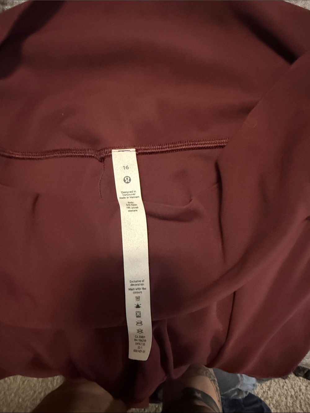 lululemon athletica Burgundy Women's Leggings - Picture 3 of 3